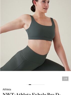NWT Athleta Exhale Bra, Bali Green, Size small